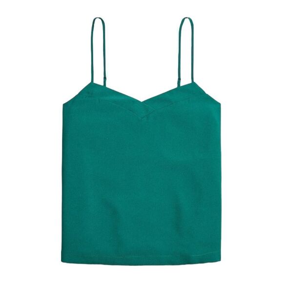 J.Crew v-neck cami top in green NWT 0 - Picture 4 of 7